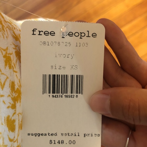 Free People 🌼 in full bloom 🌼 ivory yellow dress - Picture 7 of 7
